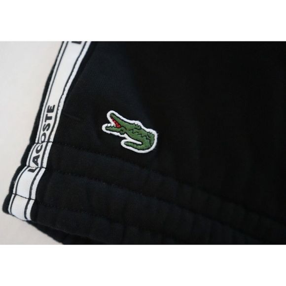 Lacoste XH120851 Men Sz 4XL Black Branded Bands Skinny Fleece Jogging Pants $120 - Picture 7 of 12